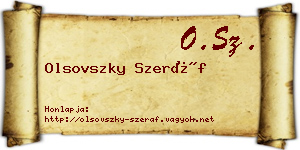 Olsovszky Szeráf névjegykártya